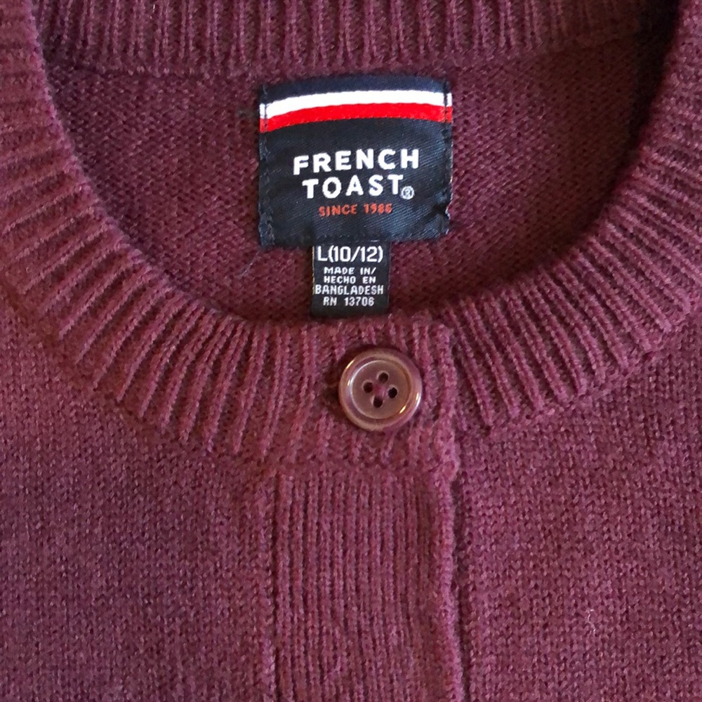 French toast sweater & skirt maroon & plaid - Picture 3 of 3